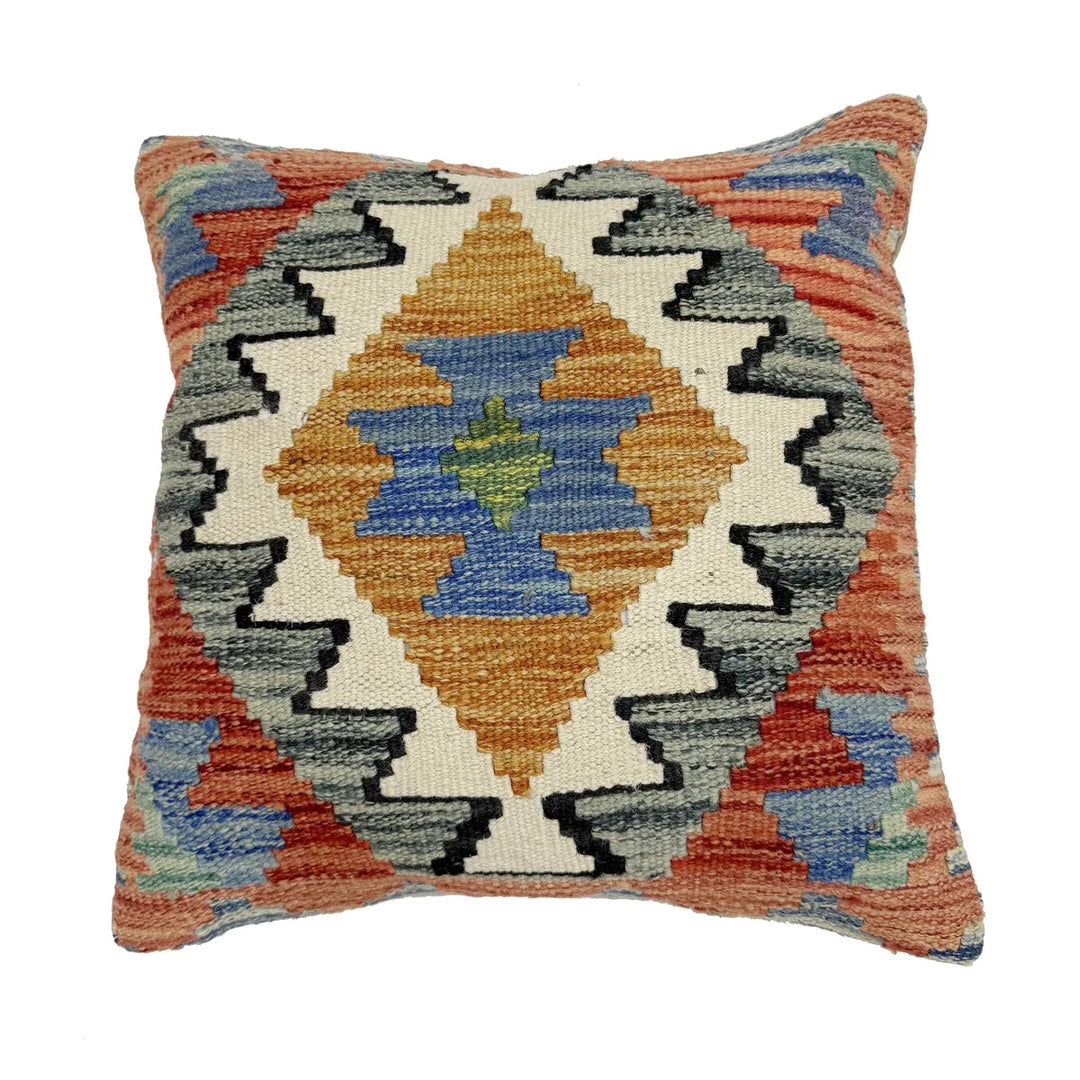 Afghan Kilim Cushion Cover 1' 5" x 1' 5" Flat-Weave | No. AL785750