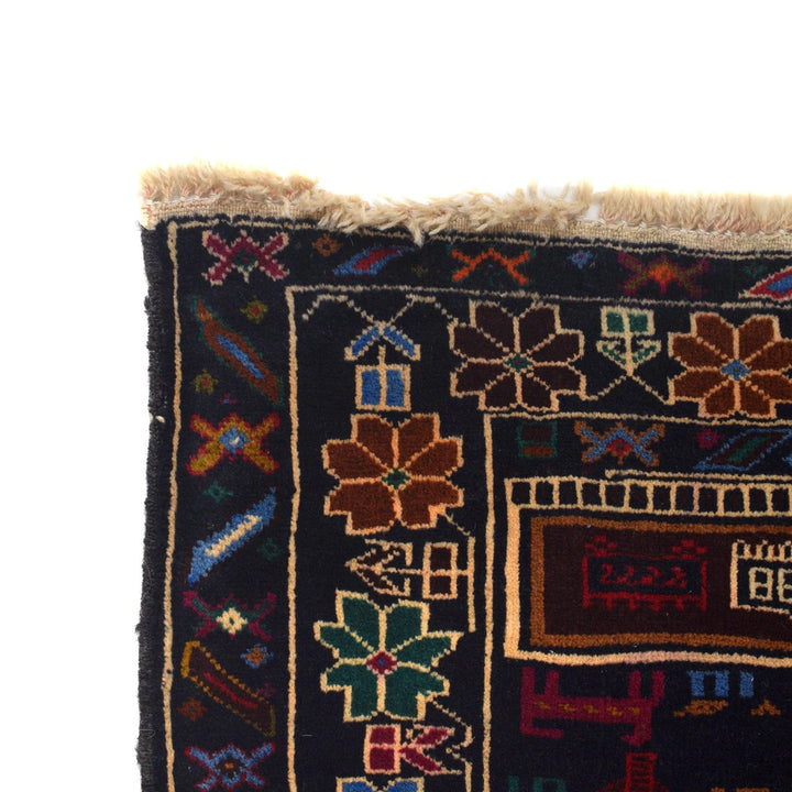 Afghan Baluchi Rug 3' 0" x 4' 4" Hand-Knotted | No. AL78624