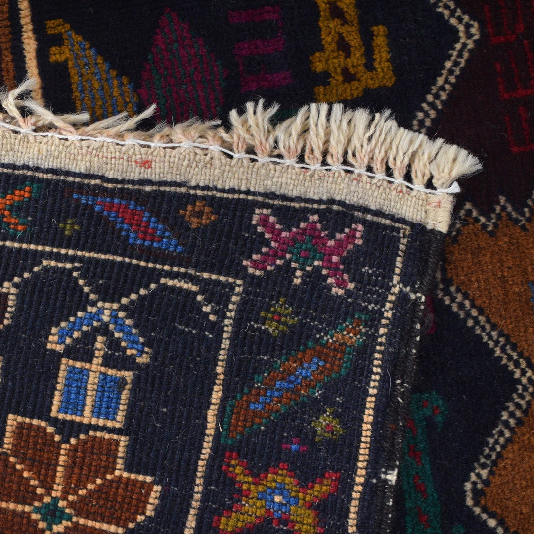 Afghan Baluchi Rug 3' 0" x 4' 4" Hand-Knotted | No. AL78624