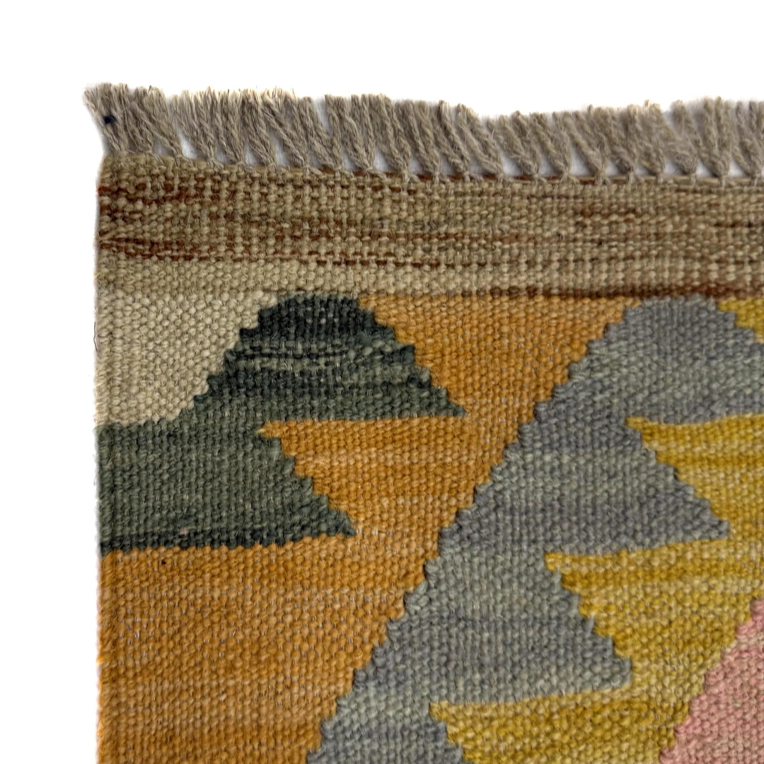 Afghan Vegetable Kilim Rug 4' 3" x 6' 0" Flat-Weave | No. AL786496