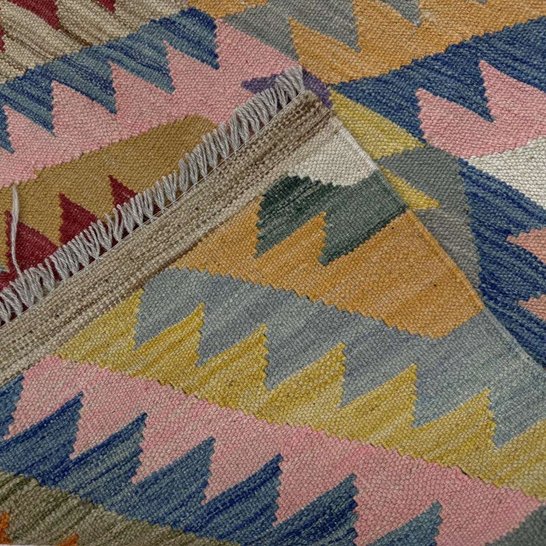 Afghan Vegetable Kilim Rug 4' 3" x 6' 0" Flat-Weave | No. AL786496