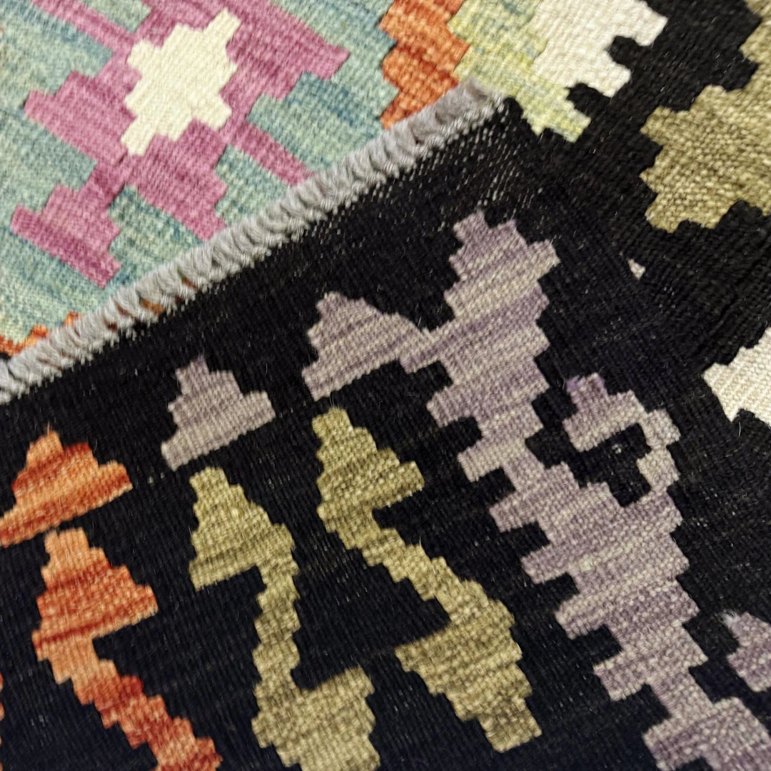 Afghan Vegetable Kilim Rug 6'8" x 9'9" Flat-Weave | No. AL787427