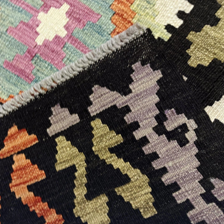 Afghan Vegetable Kilim Rug 6'8" x 9'9" Flat-Weave | No. AL787427