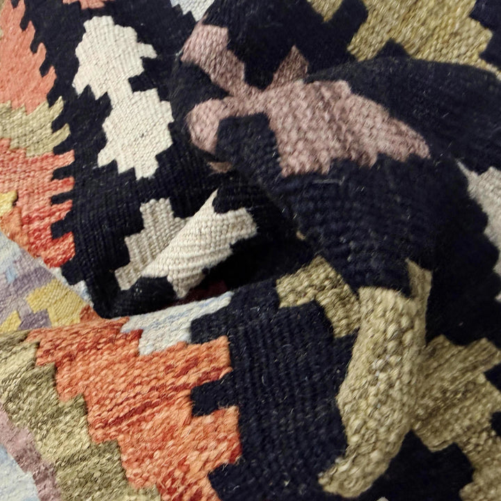 Afghan Vegetable Kilim Rug 6'8" x 9'9" Flat-Weave | No. AL787427