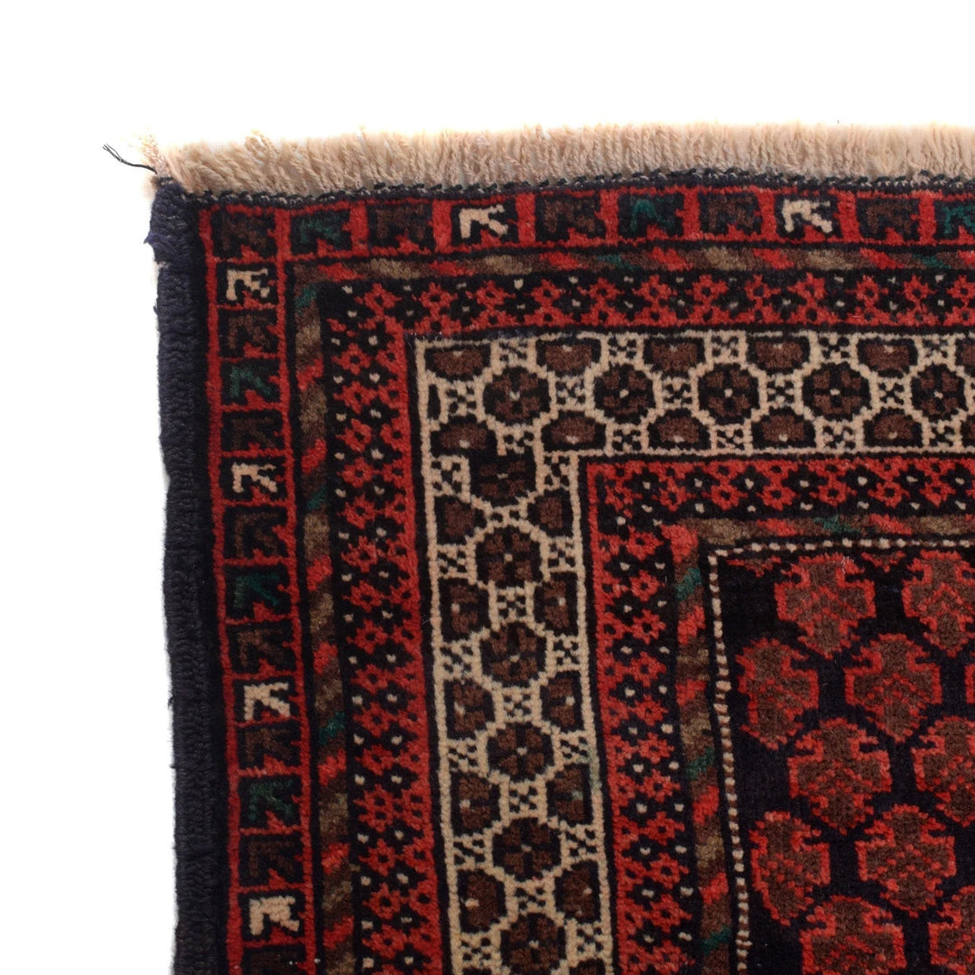 Red Afghan Prayer Rug 2' 10" x 4' 4" Hand-Knotted | No. AL78752