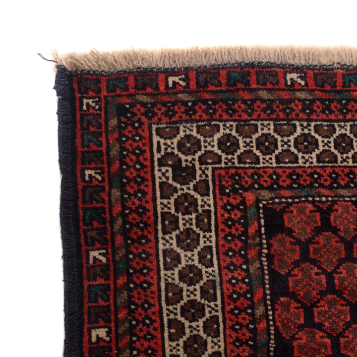 Red Afghan Prayer Rug 2' 10" x 4' 4" Hand-Knotted | No. AL78752