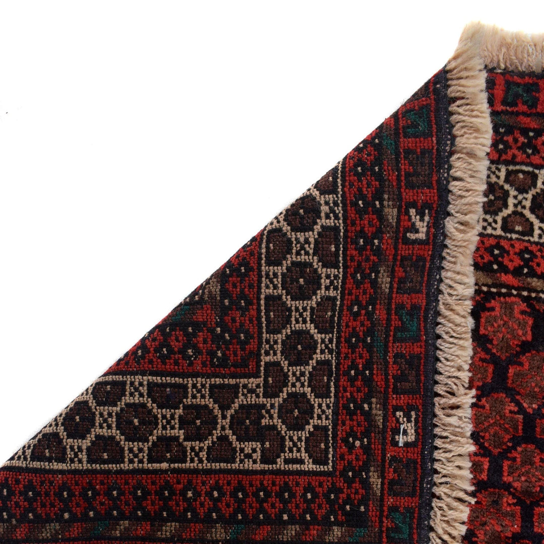 Red Afghan Prayer Rug 2' 10" x 4' 4" Hand-Knotted | No. AL78752