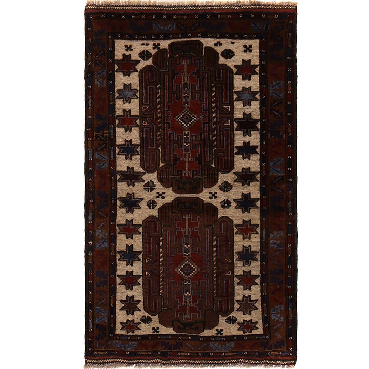 Afghan Baluchi Rug 2' 11" x 4' 7" Hand-Knotted | No. AL78829