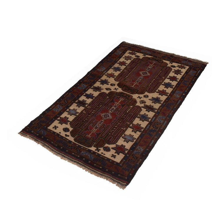 Afghan Baluchi Rug 2' 11" x 4' 7" Hand-Knotted | No. AL78829