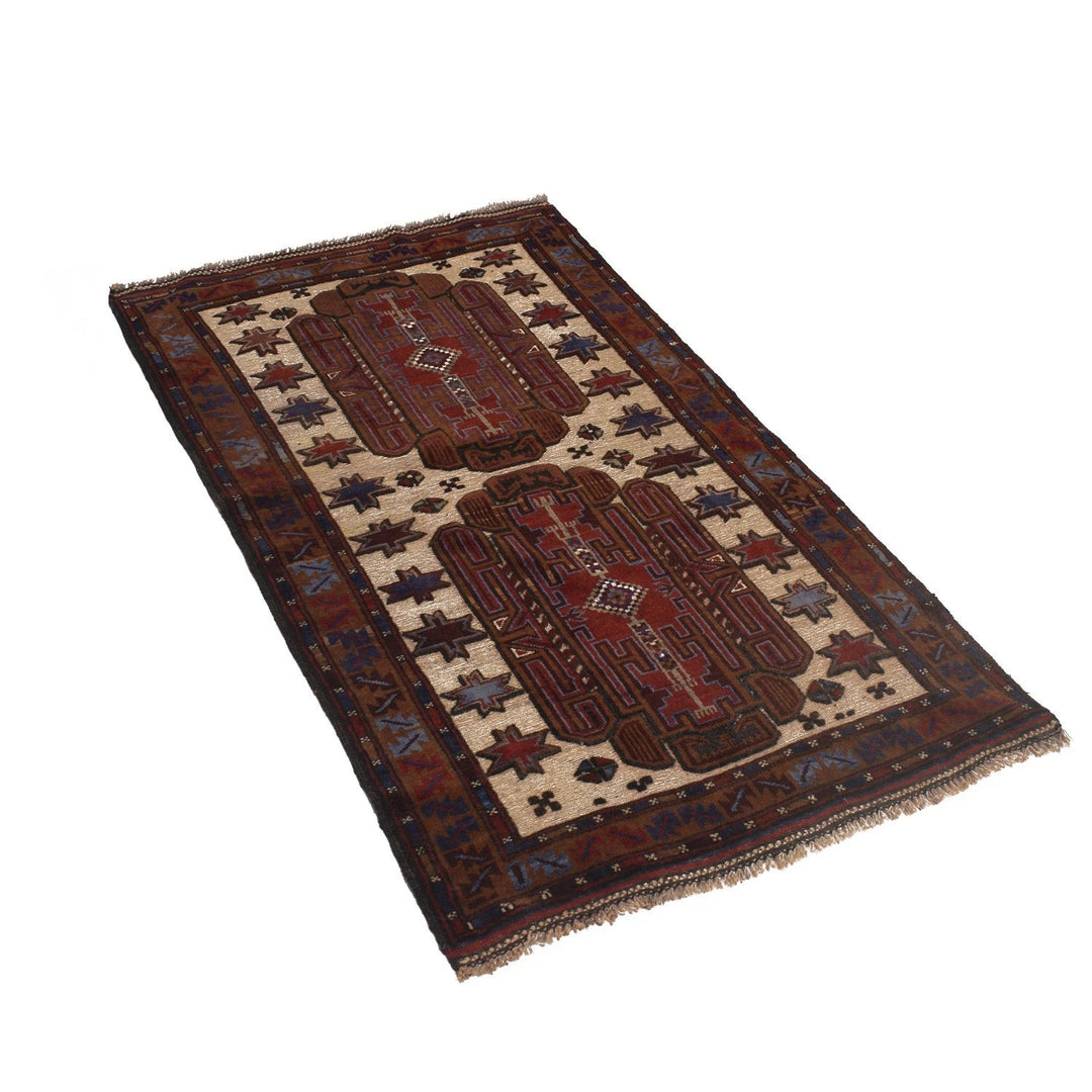 Afghan Baluchi Rug 2' 11" x 4' 7" Hand-Knotted | No. AL78829