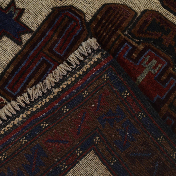Afghan Baluchi Rug 2' 11" x 4' 7" Hand-Knotted | No. AL78829