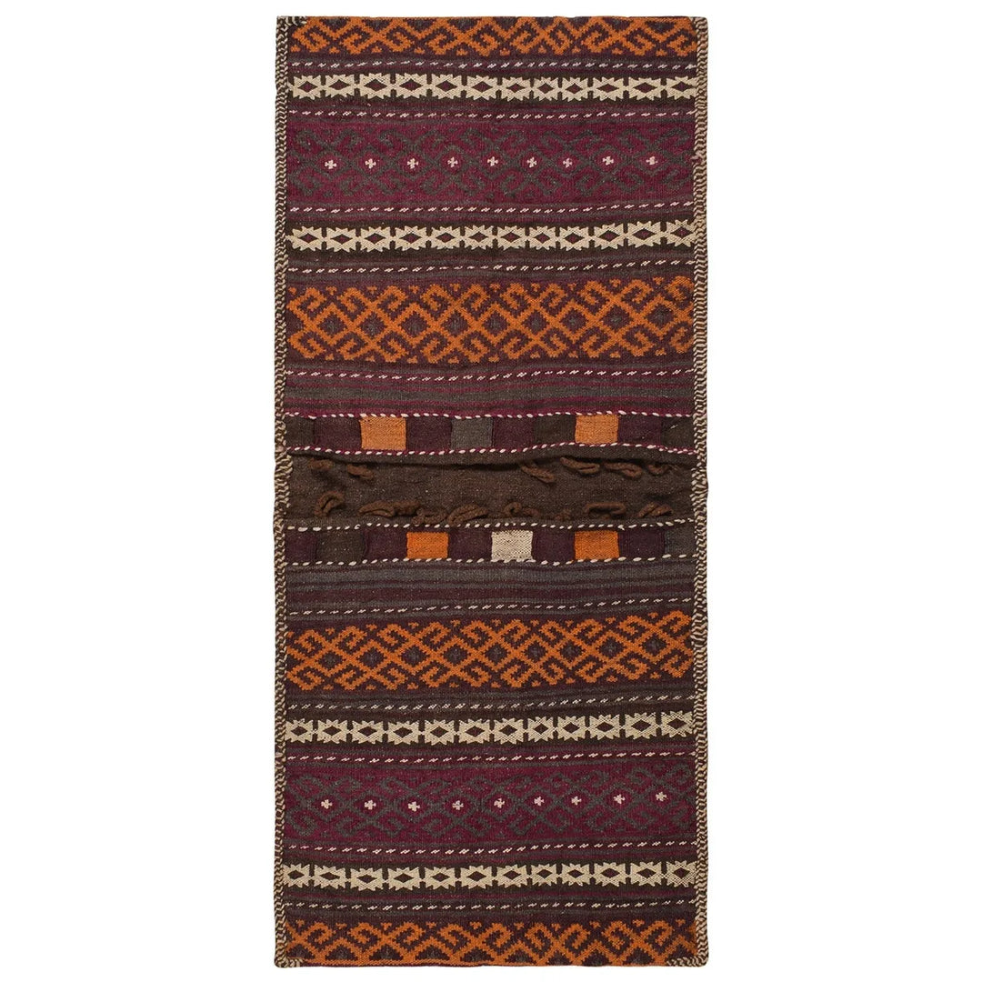Afghan Sadde Bag Rug 1' 9" x 4' 2" Flat-Weave | No. AL78847