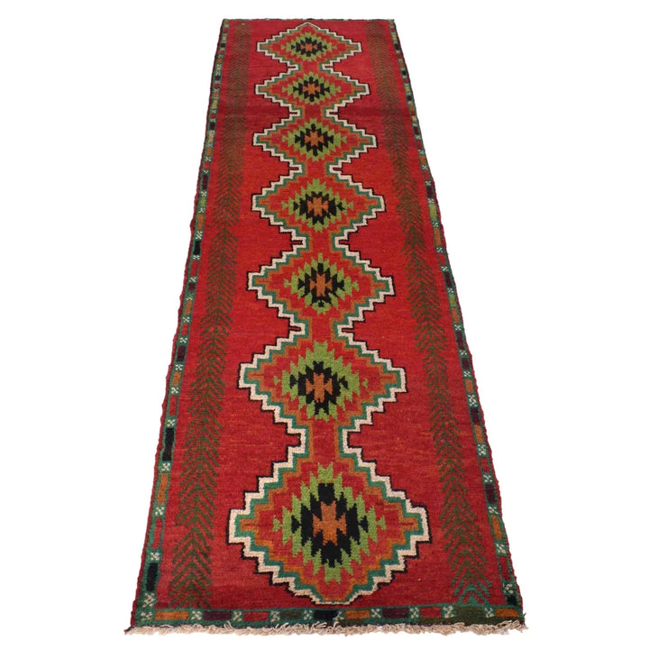 Red Afghan Baluchi Rug 2' 1" x 8' 2" Hand-Knotted | No. AL78866