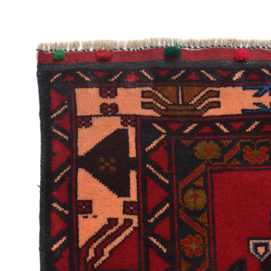 Afghan Baluchi Rug 4' 2" x 7' 2" Hand-Knotted | No. AL78885