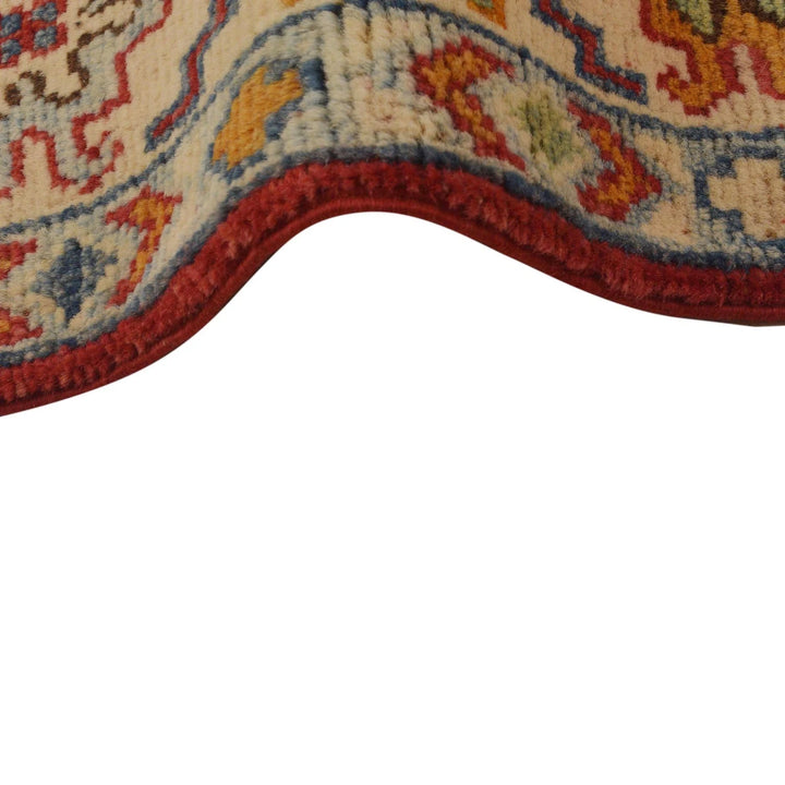 Red Afghan Kazak Rug 3' 5" x 5' 0" Hand-Knotted | No. AL78911