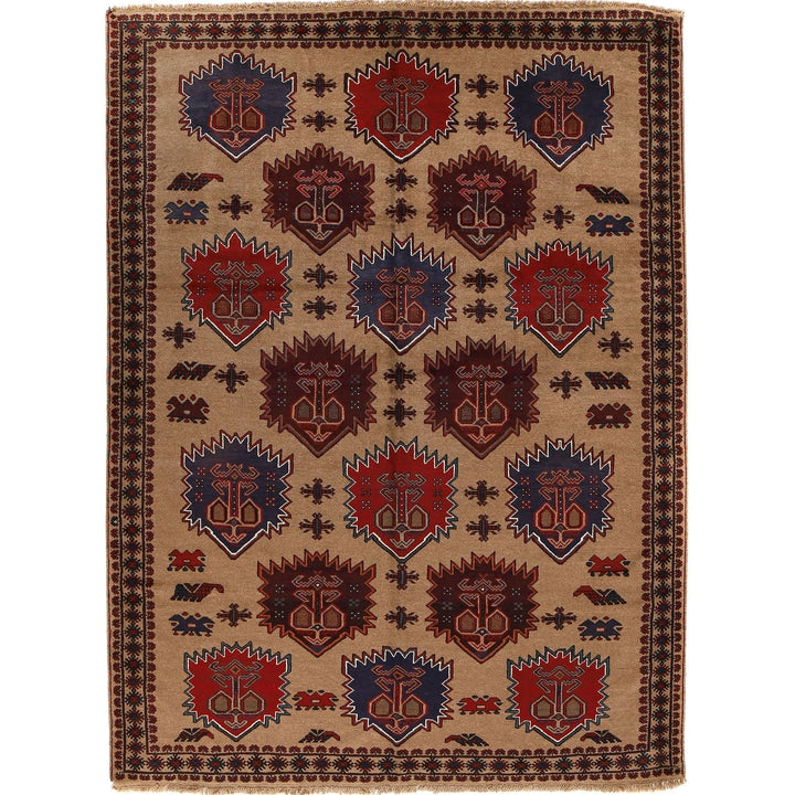 Afghan Baluchi Rug 6' 7" x 9' 1" Hand-Knotted | No. AL78914