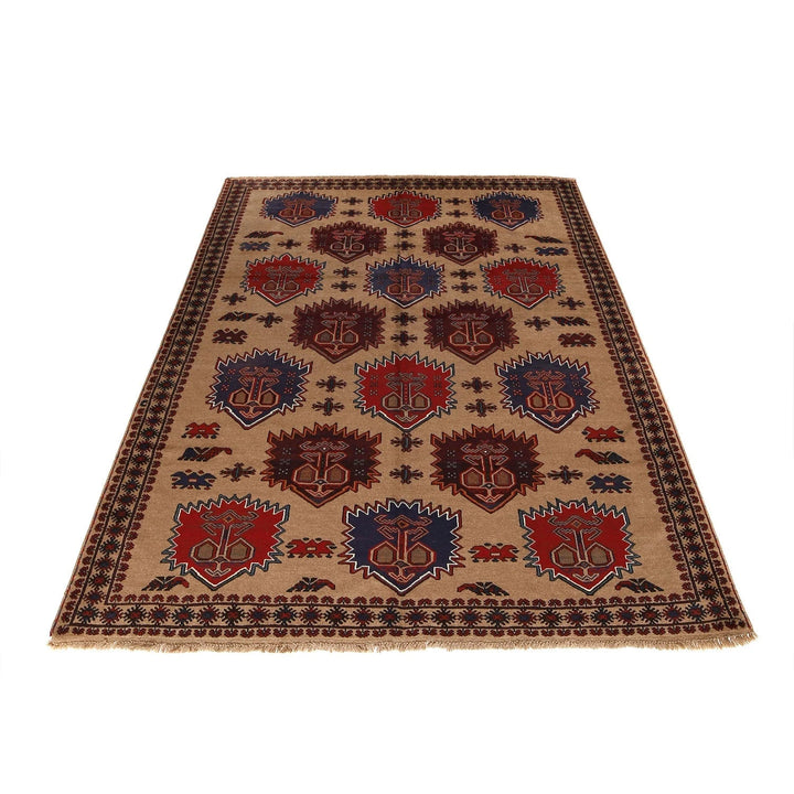 Afghan Baluchi Rug 6' 7" x 9' 1" Hand-Knotted | No. AL78914