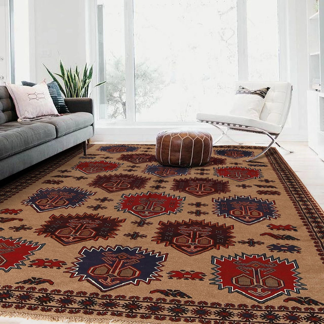 Afghan Baluchi Rug 6' 7" x 9' 1" Hand-Knotted | No. AL78914