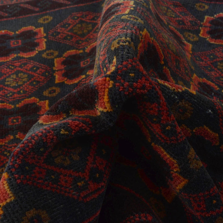 Red Afghan Baluchi Rug 2' 11" x 4' 10" Hand-Knotted | No. AL78933
