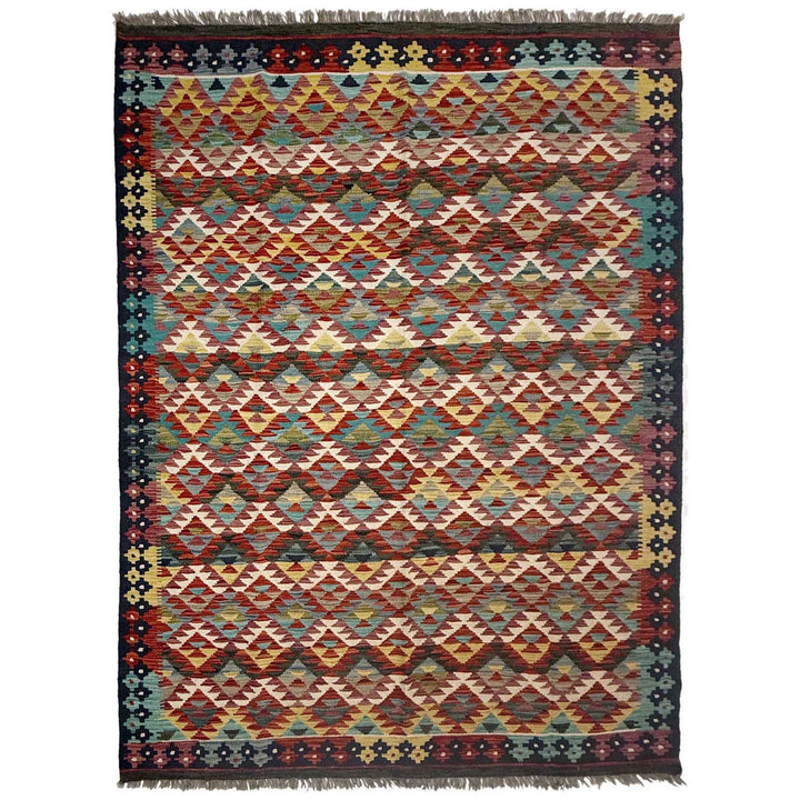 Afghan Vegetable Kilim Rug 6' 0" x 8' 0" Flat-Weave | No. AL790100