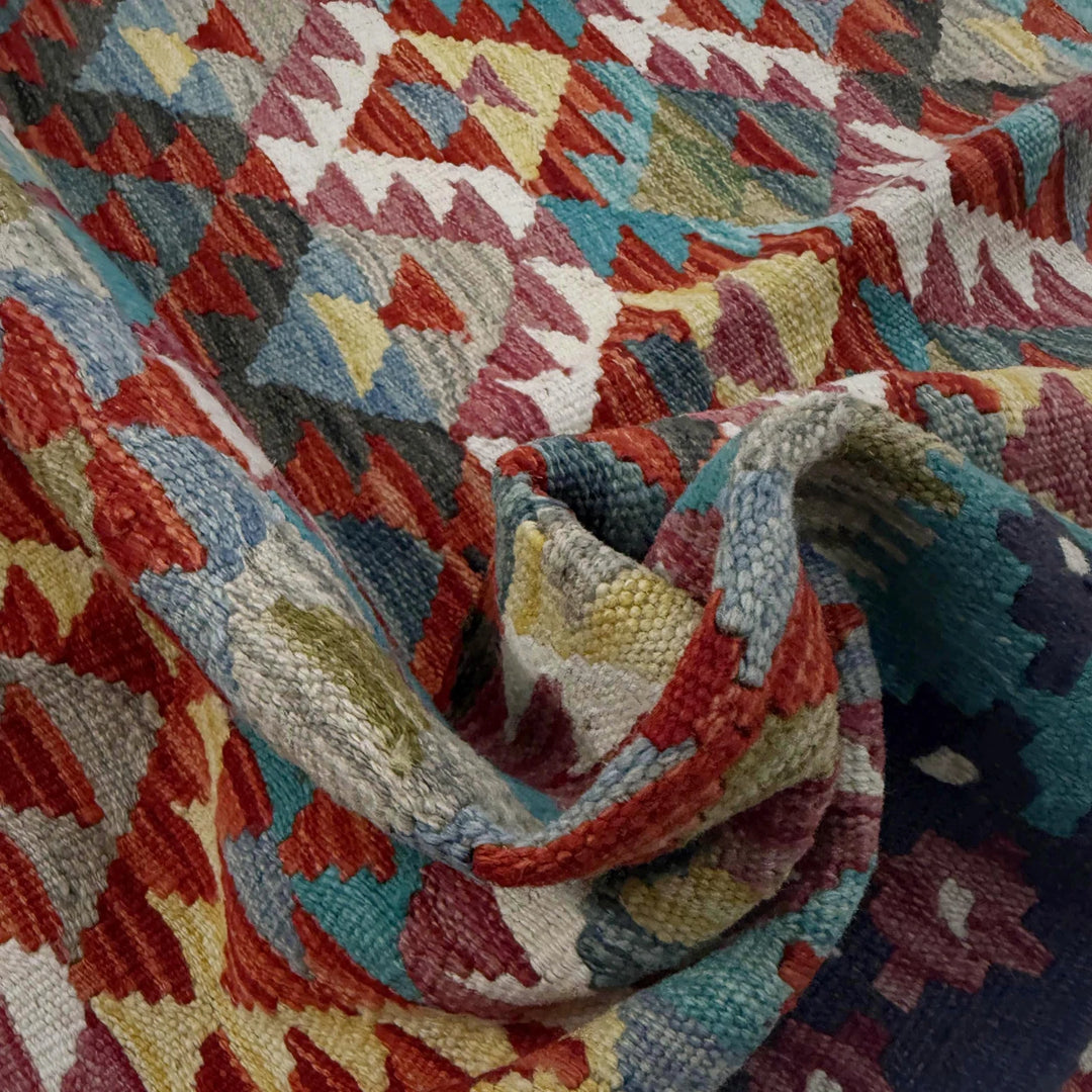 Afghan Vegetable Kilim Rug 6' 0" x 8' 0" Flat-Weave | No. AL790100