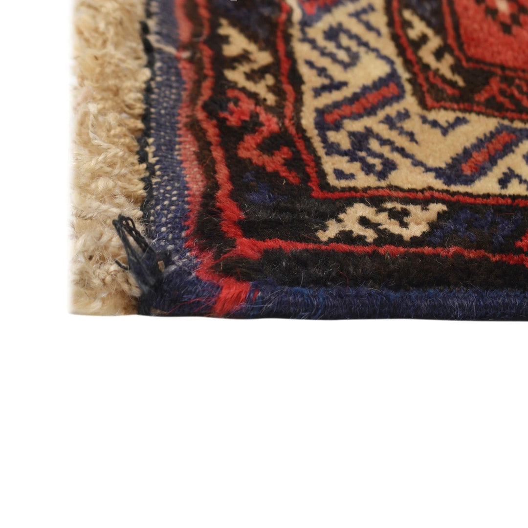 Red Afghan Prayer Rug 2' 8" x 4' 2" Hand-Knotted | No. AL79035