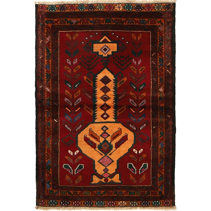 Afghan Baluchi Rug 2' 9" x 4' 0" Hand-Knotted | No. AL79076