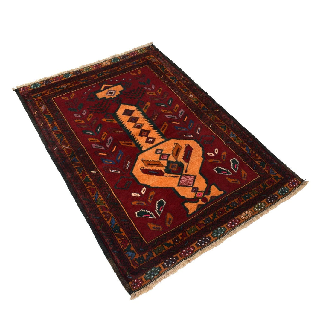 Afghan Baluchi Rug 2' 9" x 4' 0" Hand-Knotted | No. AL79076