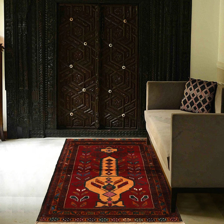 Afghan Baluchi Rug 2' 9" x 4' 0" Hand-Knotted | No. AL79076