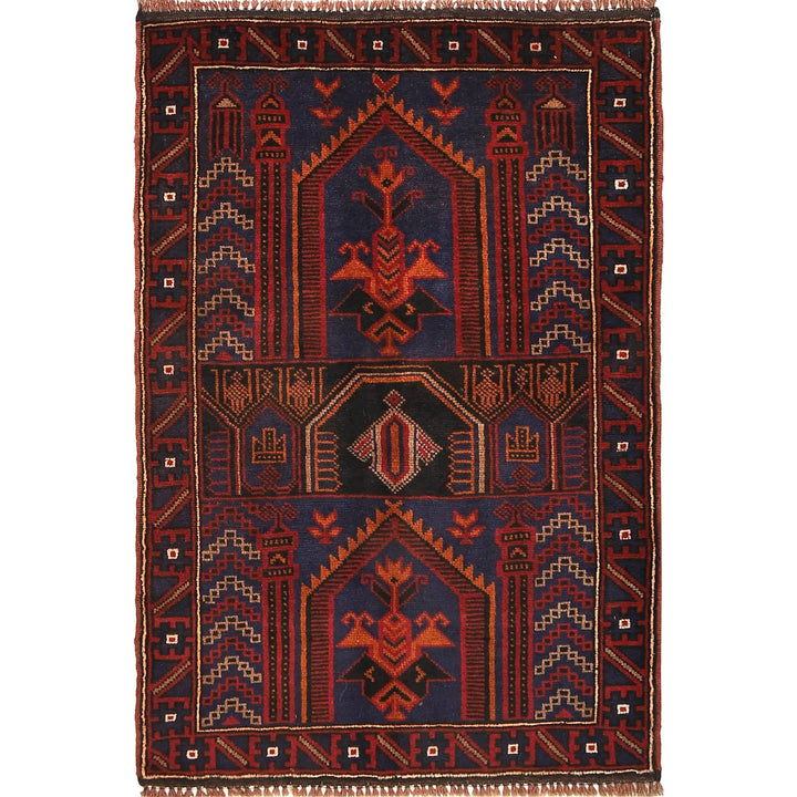 Afghan Prayer Rug 3' 0" x 4' 9" Hand-Knotted | No. AL79183