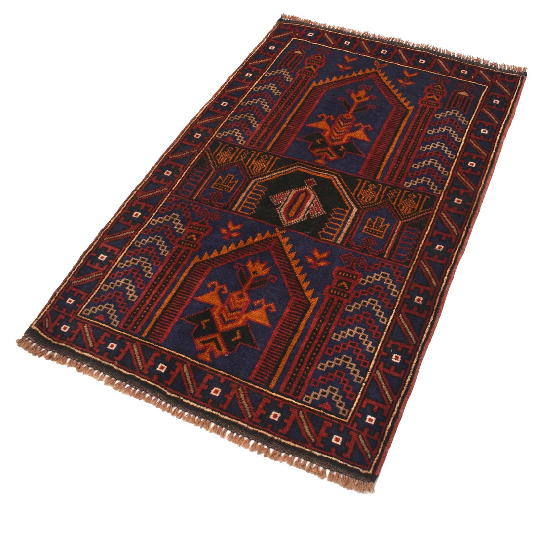 Afghan Prayer Rug 3' 0" x 4' 9" Hand-Knotted | No. AL79183