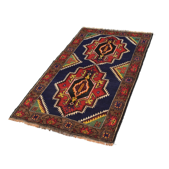 Afghan Baluchi Rug 2' 10" x 4' 9" Hand-Knotted | No. AL79238