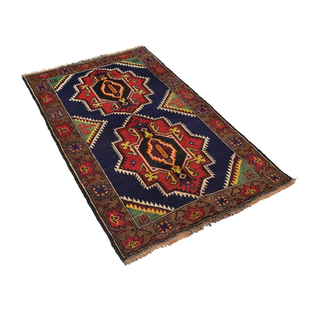 Afghan Baluchi Rug 2' 10" x 4' 9" Hand-Knotted | No. AL79238