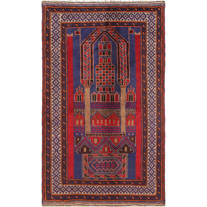 Afghan Prayer Rug 2' 7" x 4' 7" Hand-Knotted | No. AL79241