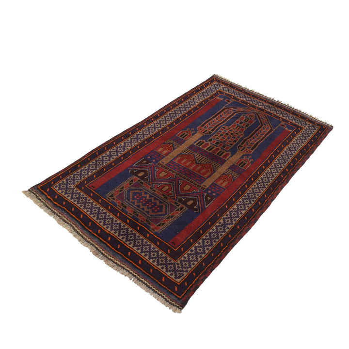 Afghan Prayer Rug 2' 7" x 4' 7" Hand-Knotted | No. AL79241