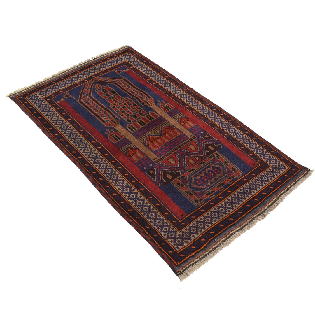 Afghan Prayer Rug 2' 7" x 4' 7" Hand-Knotted | No. AL79241