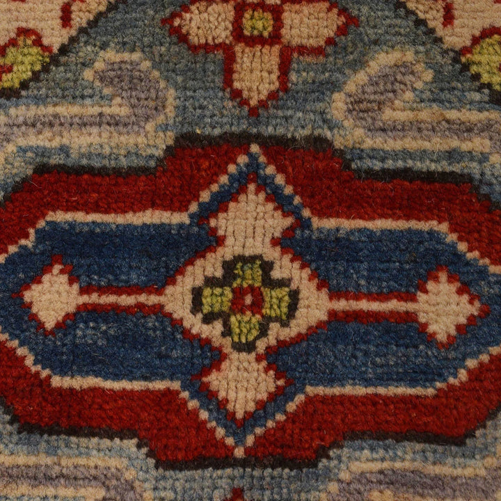 Gray Afghan Kazak Rug 4'11" x 7'1" Hand-Knotted | No. AL79303