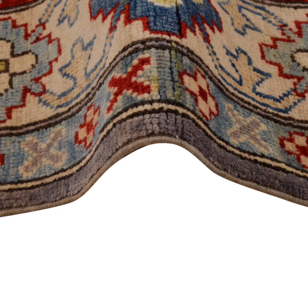Gray Afghan Kazak Rug 4'11" x 7'1" Hand-Knotted | No. AL79303