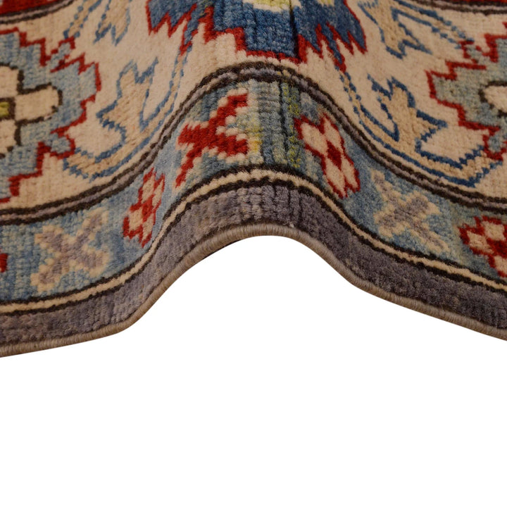 Gray Afghan Kazak Rug 4'11" x 7'1" Hand-Knotted | No. AL79303
