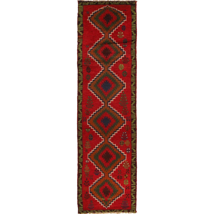 Afghan Baluchi Runner 2' 5" x 9' 2" Hand-Knotted | No. AL79312