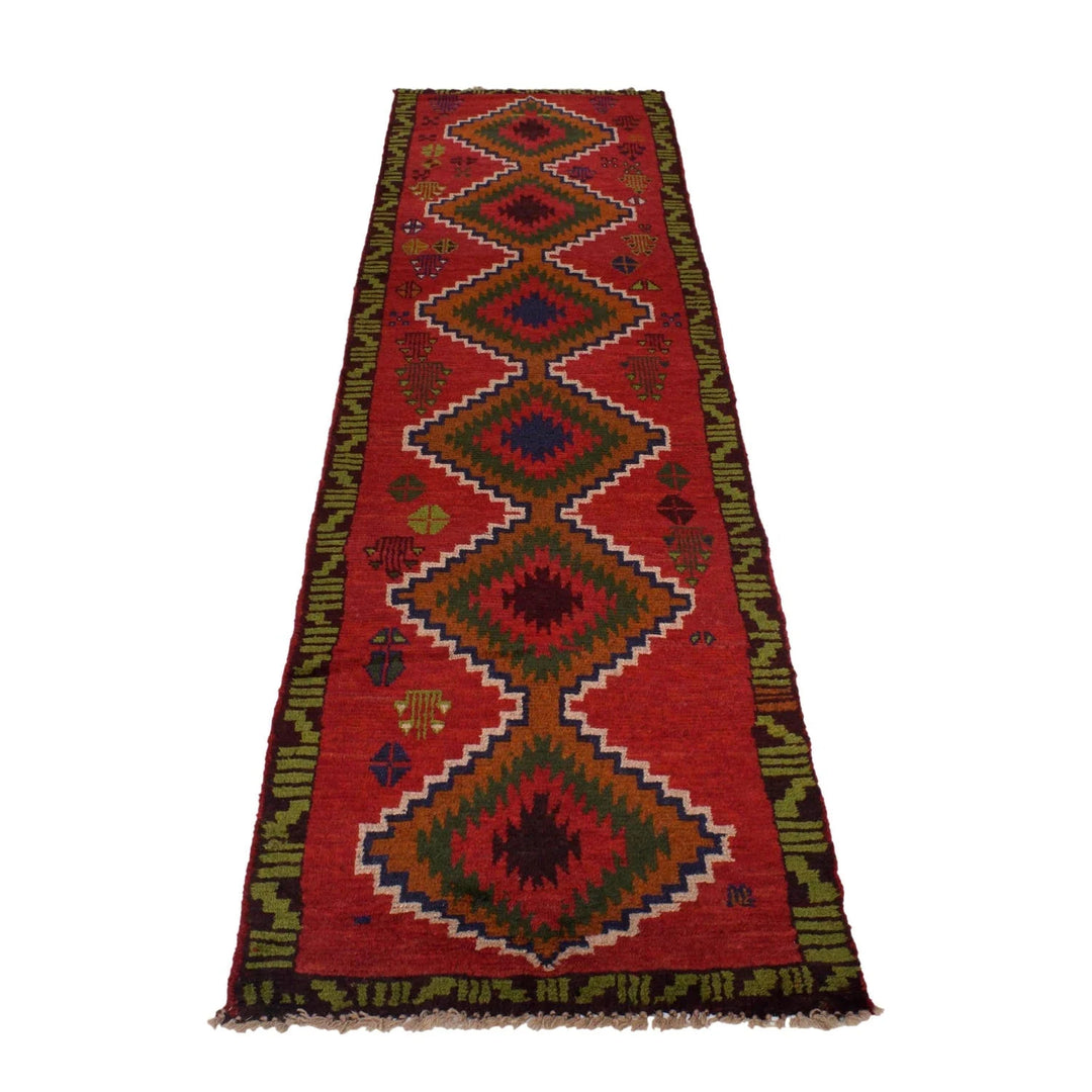 Afghan Baluchi Runner 2' 5" x 9' 2" Hand-Knotted | No. AL79312