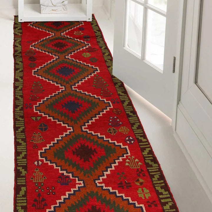 Afghan Baluchi Runner 2' 5" x 9' 2" Hand-Knotted | No. AL79312
