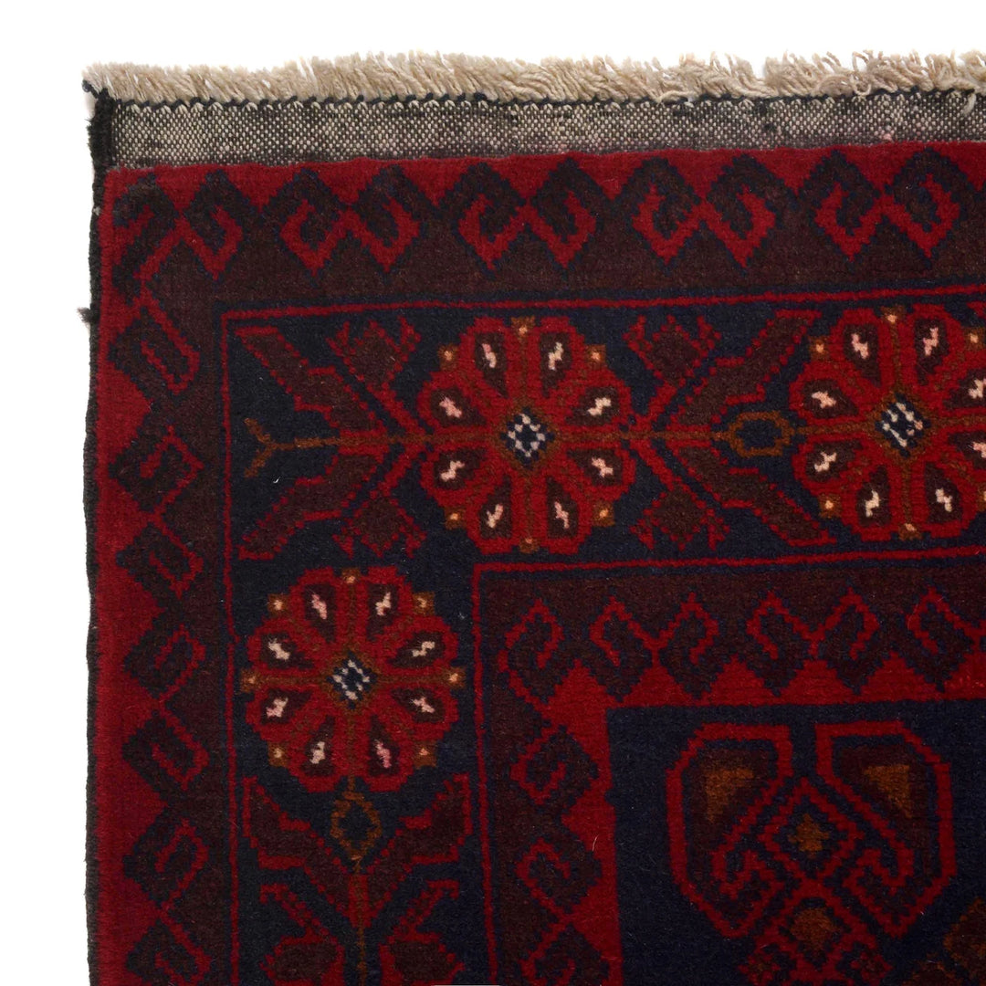 Red Afghan Baluchi Rug 7' 2" x 10' " Hand-Knotted | No. AL79320