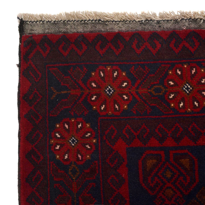 Red Afghan Baluchi Rug 7' 2" x 10' " Hand-Knotted | No. AL79320