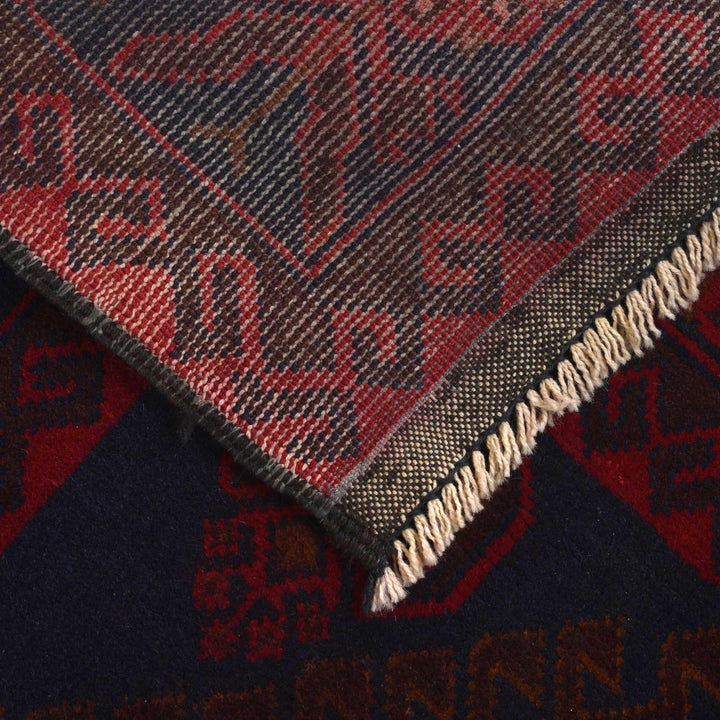 Red Afghan Baluchi Rug 7' 2" x 10' " Hand-Knotted | No. AL79320