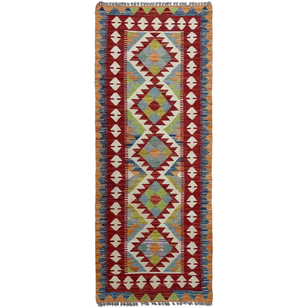 Afghan Vegetable Kilim Rug 2' 5" x 6' 6" Flat-Weave | No. AL794179