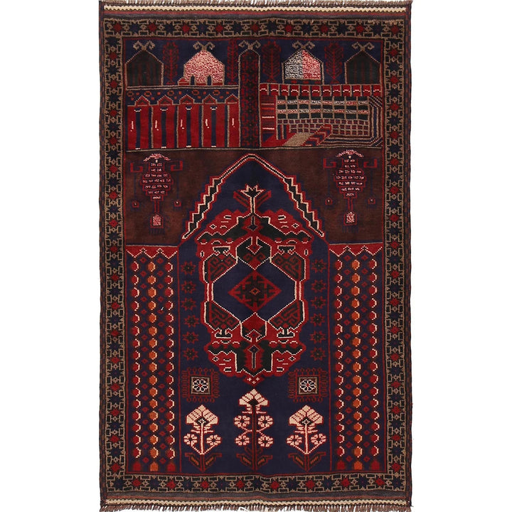 Afghan Prayer Rug 2' 11" x 4' 10" Hand-Knotted | No. AL79417