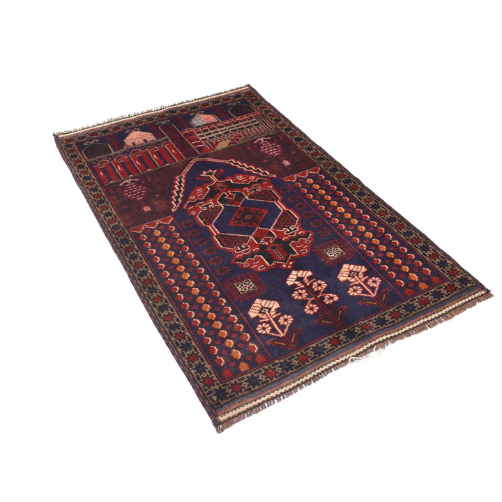 Afghan Prayer Rug 2' 11" x 4' 10" Hand-Knotted | No. AL79417