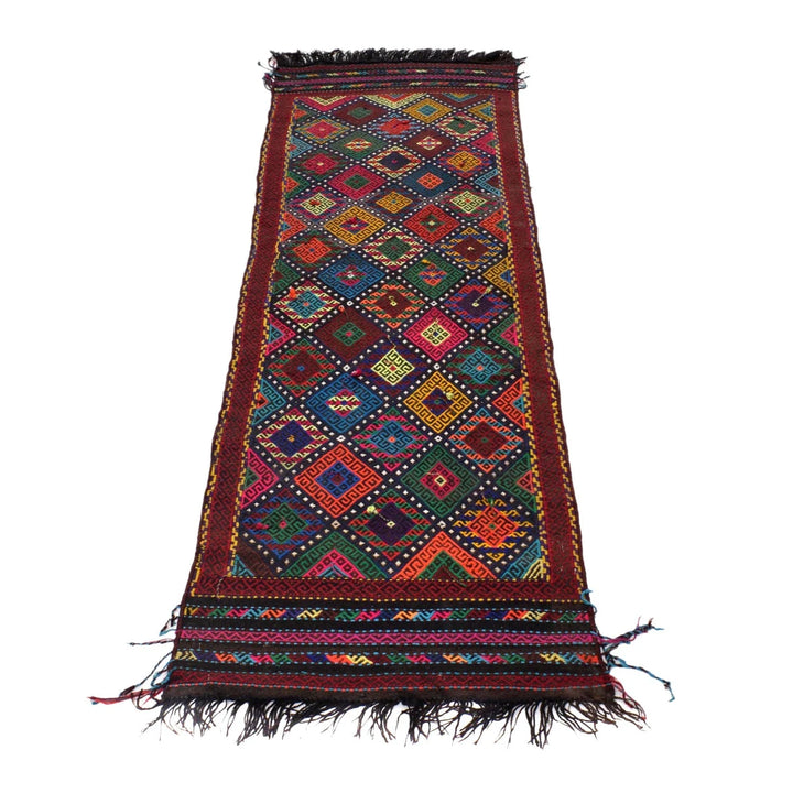 Afghan Suzuni Rug 2' 1" x 7' 4" Flat-Weave | No. AL79433