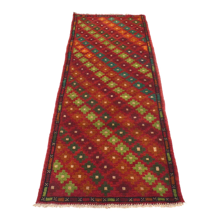 Afghan Baluchi Rug 2' 2" x 6' 6" Hand-Knotted | No. AL79481
